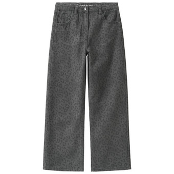 Mädchen Wide-Leg-Jeans mit Leo-Muster