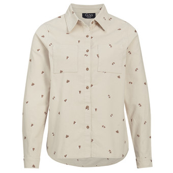 Damen Cordbluse mit floraler Stickerei