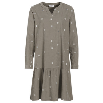 Damen Cord-Kleid mit Stickereien