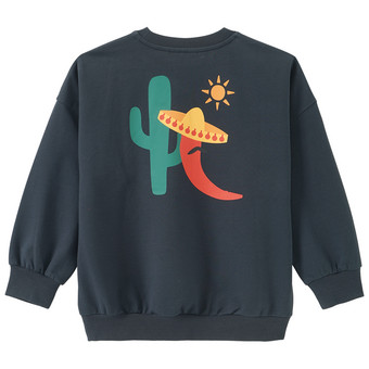 Jongenssweatshirt met opdruk op de rug