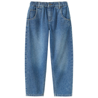 Jongensjeans met barrel-pasvorm en used-was