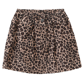 Meisjesbroek van corduroy met luipaardprint