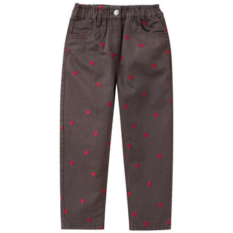 Meisjesjeans met all-over-borduursel