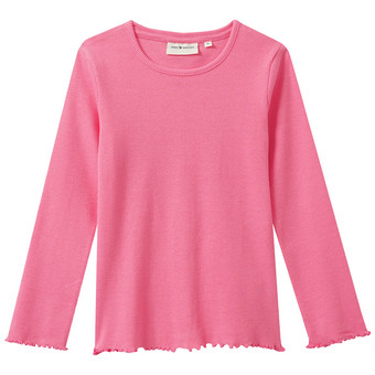 Meisjes-shirt met lange mouwen en geribbel...