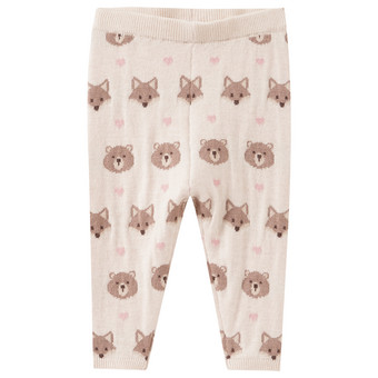 Gebreide babylegging met dierenmotieven