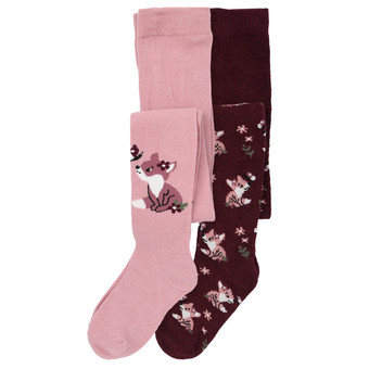 2 Mädchen Strumpfhosen mit Fuchs-Motiven