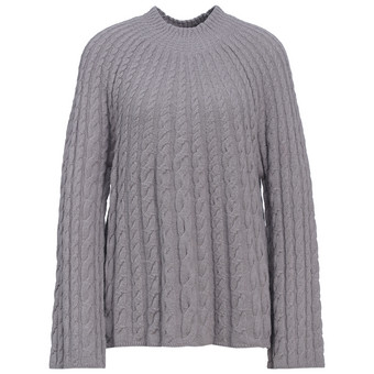 Damen Strickpullover mit Zopfmuster
