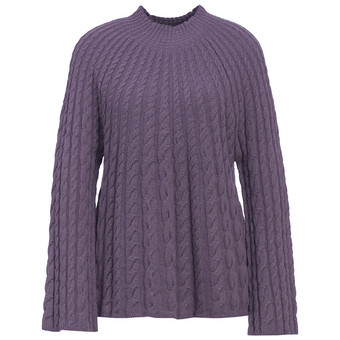 Damen Strickpullover mit Zopfmuster