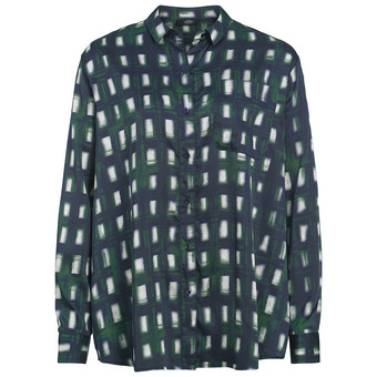 Damen Satinbluse mit Allover-Print