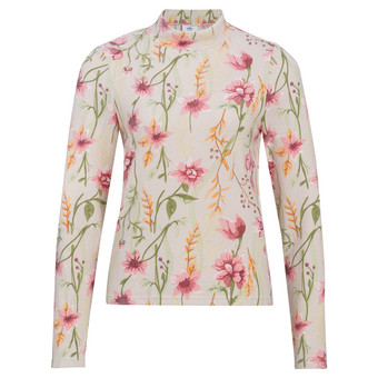 Damen Feinstrickshirt mit Blumen-Allover