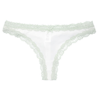 Damen String mit Kontrast-Spitze