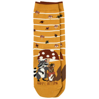 1 Paar Damen Socken mit Waldtier-Motiv