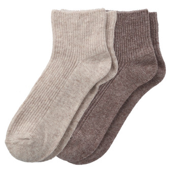 2 Paar Damen Socken mit Woll-Anteil