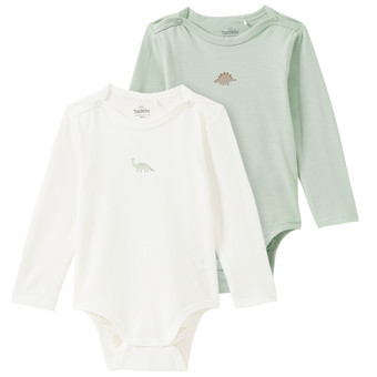 2 Baby Langarmbodys mit Print