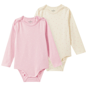 2 Baby Langarmbodys gepunktet