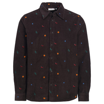 Herenoverhemd van corduroy met borduursels