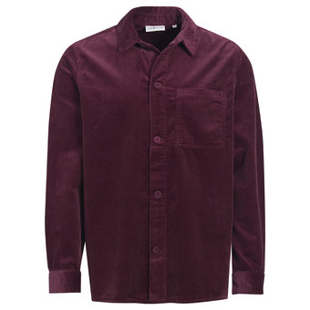 Herencorduroyhemd in effen kleuren