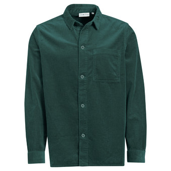 Herencorduroyhemd in effen kleuren
