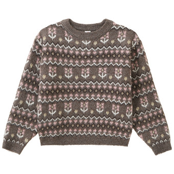 Mädchen Strickpullover mit Effektgarn