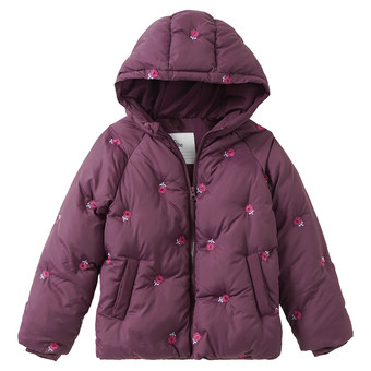 Mädchen Pufferjacke mit Blumen-Motiven