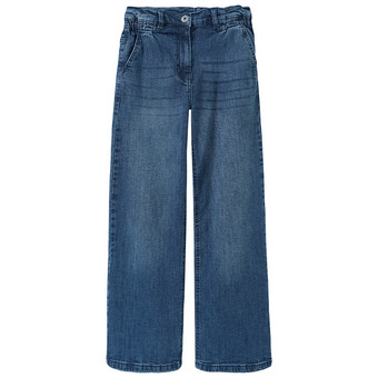 Mädchen Wide-Leg-Jeans mit verstellbarem Bund