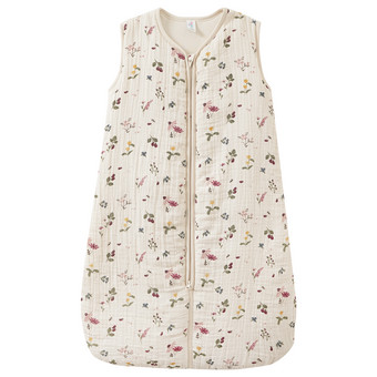 Baby-slaapzak van mousseline met bloemenprint