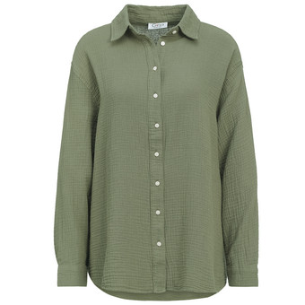 Damen Musselin-Bluse unifarben
