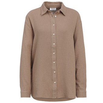 Damen Musselin-Bluse unifarben