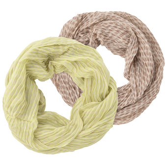 2 Damen Rundschals mit Crinkle-Struktur
