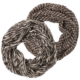 2 Damen Rundschals mit Crinkle-Struktur