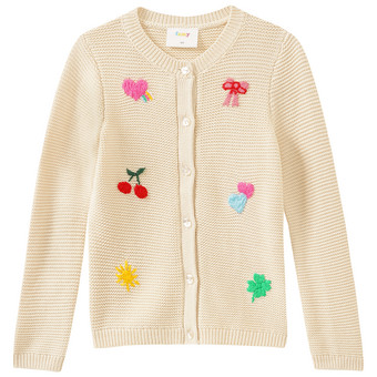 Mädchen Strickjacke mit Stickereien