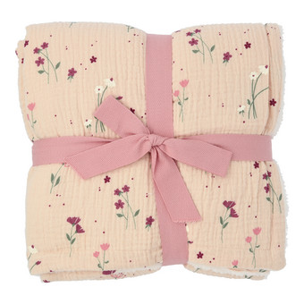 Musselin-Decke mit Teddyfleece
