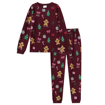 Mädchen Weihnachtsschlafanzug mit Prints