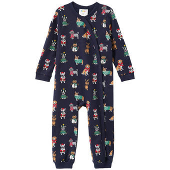 Baby Weihnachtsschlafanzug mit Hunde-Prints