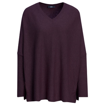 Damen Woll-Pullover mit V-Ausschnitt