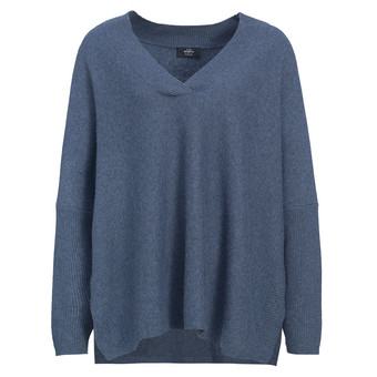 Damen Woll-Pullover mit V-Ausschnitt