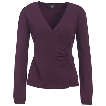 Damen Strickpullover in Wickel-Optik