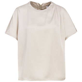 Satijnen damesblouse met plooien