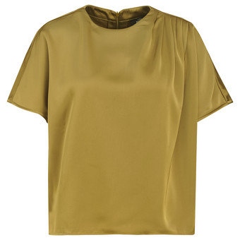 Damen Satinbluse mit Faltendetail