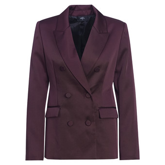 Damen Satin-Blazer mit doppelter Knopfreihe