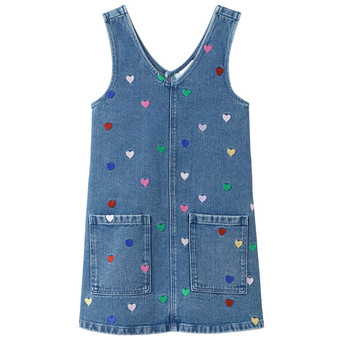 Mädchen Jeanskleid mit Stickerei
