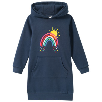 Mädchen Sweatkleid mit Kapuze