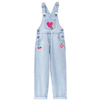 Mädchen Latzhose mit bunten Stickereien