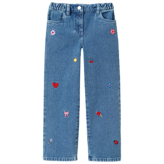 Mädchen Jeans mit Stickerei