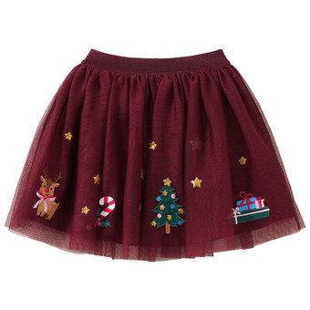 Mädchen Weihnachtsrock mit Applikationen