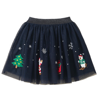 Mädchen Weihnachtsrock mit Applikationen