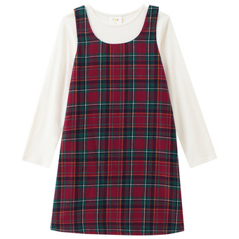 Mädchen Weihnachtsset mit Kleid und Shirt