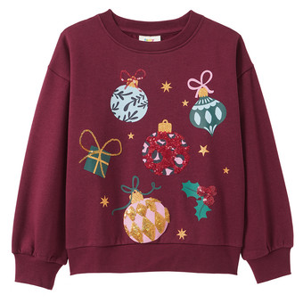 Mädchen Weihnachtssweatshirt mit Print