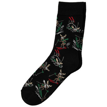 1 Paar Herren Socken mit Elch-Motiven