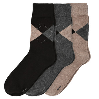 3 Paar Herren Socken mit Argyle-Muster